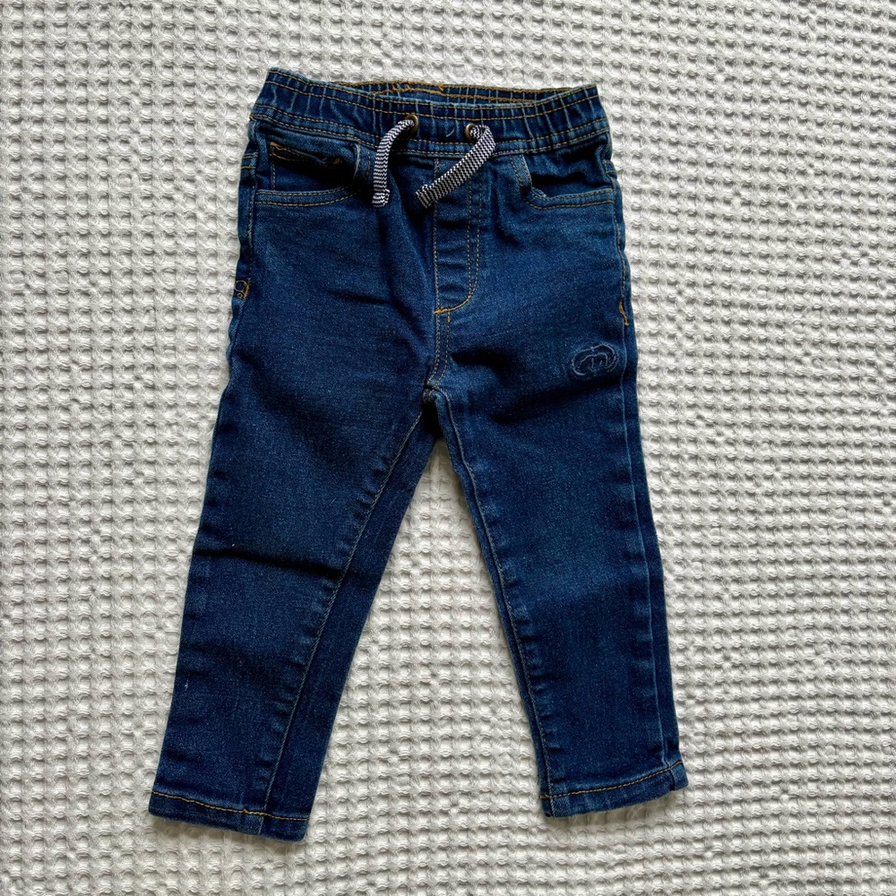 Ecko Unlimited Toddler Boy Dark Wash Skinny Fit Elastic Waist Jeans: 2T